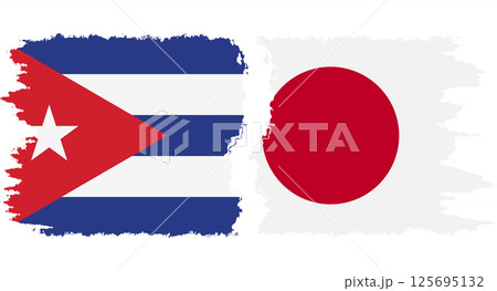 Japan and Cuba grunge flags connection vector Japan and Cuba grunge flags connection vector 125695132