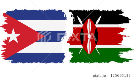 Kenya and Cuba grunge flags connection vector Kenya and Cuba grunge flags connection vector 125695135