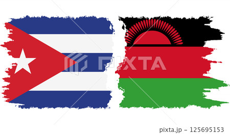 Malawi and Cuba grunge flags connection vector Malawi and Cuba grunge flags connection vector 125695153