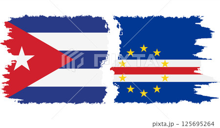 Cape Verde and Cuba grunge flags connection vector Cape Verde and Cuba grunge flags connection vector 125695264