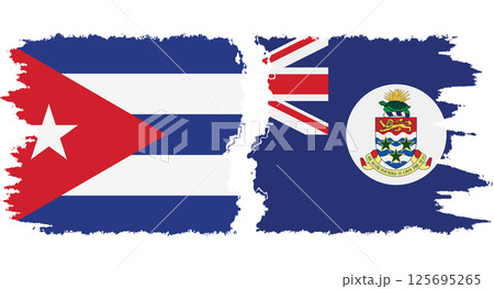 Cayman Islands and Cuba grunge flags connection vector Cayman Islands and Cuba grunge flags connection vector 125695265