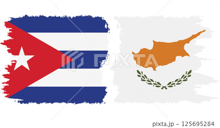Cyprus and Cuba grunge flags connection vector Cyprus and Cuba grunge flags connection vector 125695284