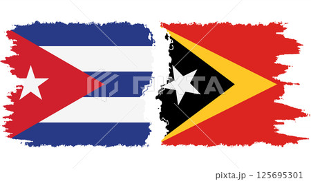 Timor-Leste - East Timor and Cuba grunge flags connection vector Timor-Leste - East Timor and Cuba grunge flags connection vector 125695301