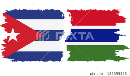 Gambia and Cuba grunge flags connection vector Gambia and Cuba grunge flags connection vector 125695338
