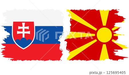 Northern Macedonia and Slovakia grunge flags connection vector Northern Macedonia and Slovakia grunge flags connection vector 125695405