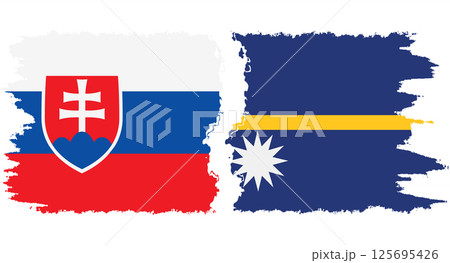 Nauru and Slovakia grunge flags connection vector 125695426