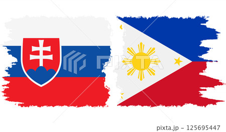 Philippines and Slovakia grunge flags connection vector 125695447