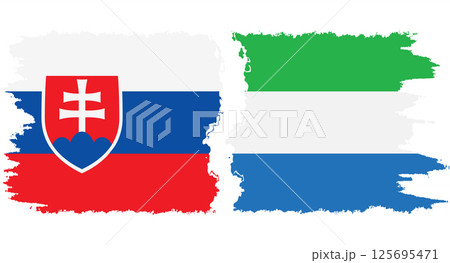 Sierra Leone and Slovakia grunge flags connection vector 125695471