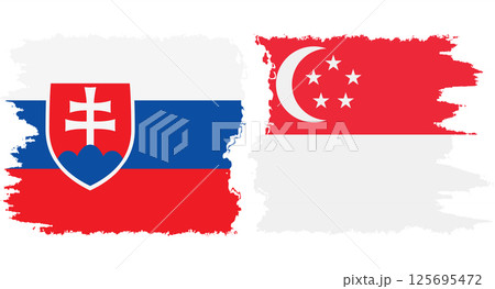 Singapore and Slovakia grunge flags connection vector Singapore and Slovakia grunge flags connection vector 125695472