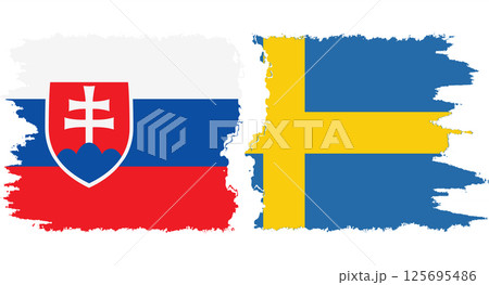 Sweden and Slovakia grunge flags connection vector 125695486