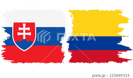 Colombia and Slovakia grunge flags connection vector Colombia and Slovakia grunge flags connection vector 125695525