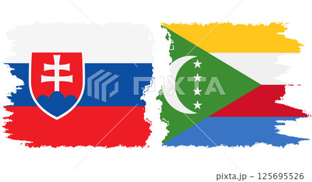 Comoros and Slovakia grunge flags connection vector 125695526