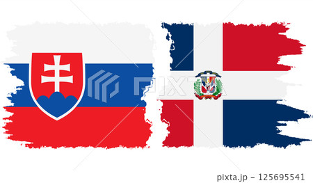Dominican Republic and Slovakia grunge flags connection vector Dominican Republic and Slovakia grunge flags connection vector 125695541