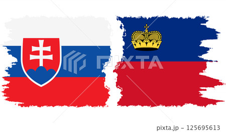 Liechtenstein and Slovakia grunge flags connection vector Liechtenstein and Slovakia grunge flags connection vector 125695613