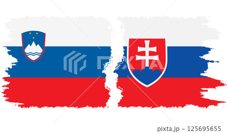 Slovakia and Slovenia grunge flags connection vector Slovakia and Slovenia grunge flags connection vector 125695655