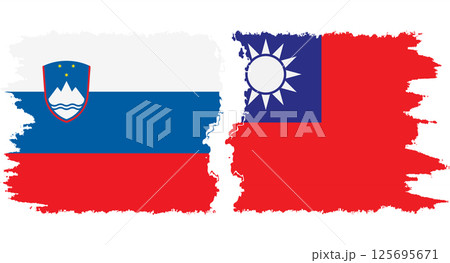Taiwan and Slovenia grunge flags connection vector Taiwan and Slovenia grunge flags connection vector 125695671