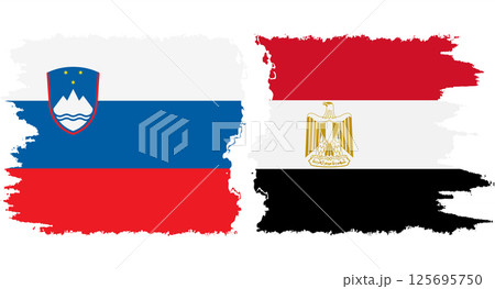 Egypt and Slovenia grunge flags connection vector 125695750