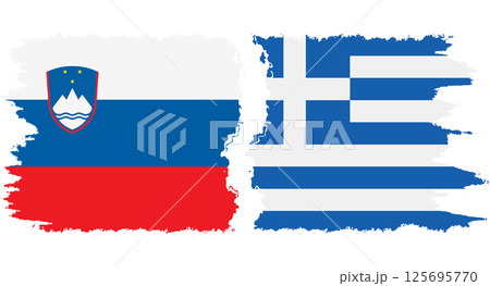 Greece and Slovenia grunge flags connection vector Greece and Slovenia grunge flags connection vector 125695770