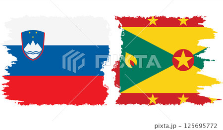 Grenada and Slovenia grunge flags connection vector Grenada and Slovenia grunge flags connection vector 125695772