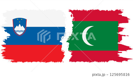 Maldives and Slovenia grunge flags connection vector Maldives and Slovenia grunge flags connection vector 125695816