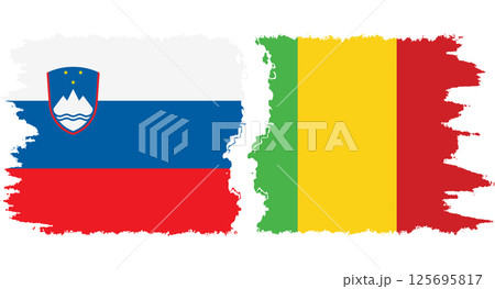 Mali and Slovenia grunge flags connection vector 125695817