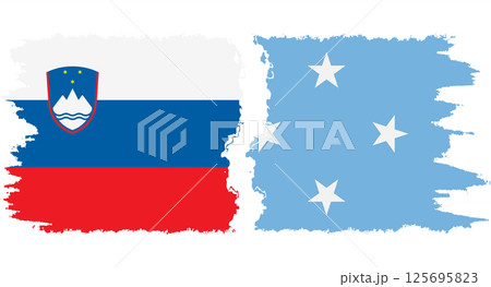 Federated States of Micronesia and Slovenia grunge flags connection v Federated States of Micronesia and Slovenia grunge flags connection v 125695823
