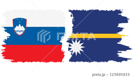 Nauru and Slovenia grunge flags connection vector 125695833