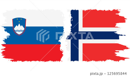 Norway and Slovenia grunge flags connection vector Norway and Slovenia grunge flags connection vector 125695844