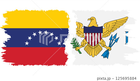 United States Virgin Islands and Venezuela grunge flags connection vec 125695884