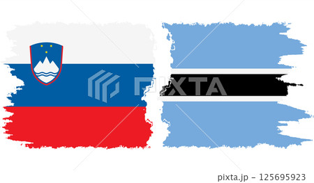 Botswana and Slovenia grunge flags connection vector 125695923