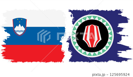 Bougainville and Slovenia grunge flags connection vector Bougainville and Slovenia grunge flags connection vector 125695924