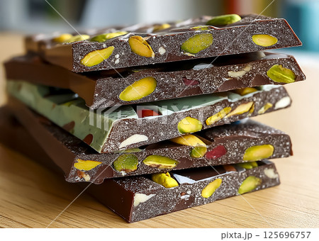 美味しそうなドバイチョコレートのイメージ素材 美味しそうなドバイチョコレートのイメージ素材 125696757