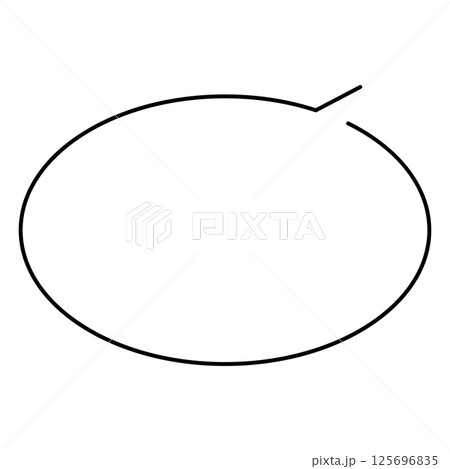 シンプルな吹き出しのイラスト 横長 楕円形 シンプルな吹き出しのイラスト 横長 楕円形 125696835
