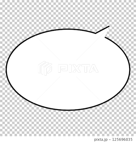 シンプルな吹き出しのイラスト 横長 楕円形 シンプルな吹き出しのイラスト 横長 楕円形 125696835
