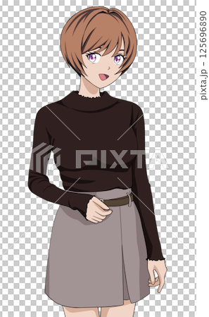 A woman who poses 125696890