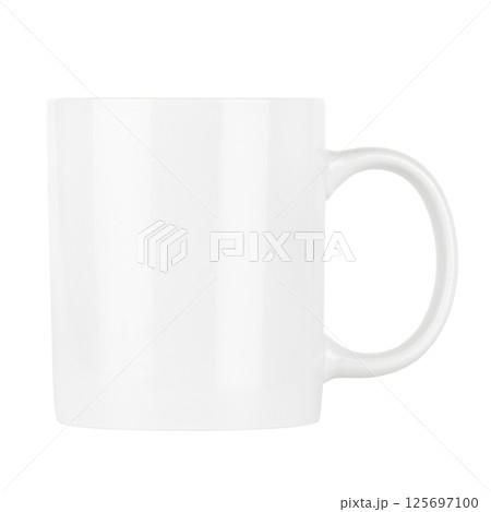 White mug isolated on white background White mug isolated on white background 125697100