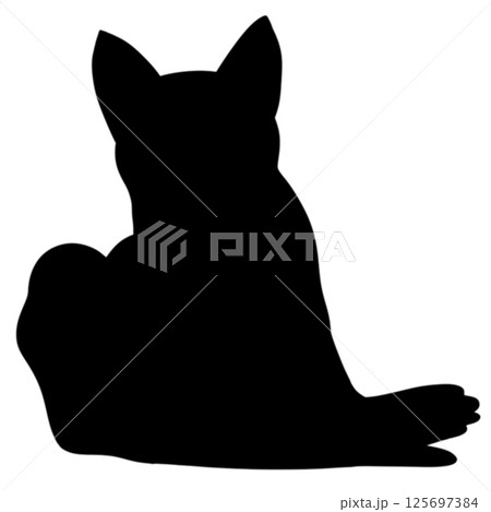 Silhouetted cat design perfect for fabric and wallpaper patterns featuring a seamless repeat style 125697384