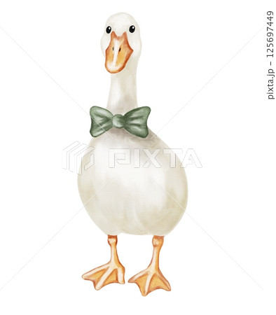 Whimsical geese pattern with charming bow ties for playful design projects Whimsical geese pattern with charming bow ties for playful design projects 125697449