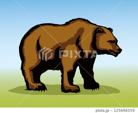 Vector drawing. Cute big bear Vector drawing. Cute big bear 125698359