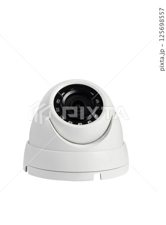 Surveillance cameras, cctv cameras isolated on white background close up. home security system concept Surveillance cameras, cctv cameras isolated on white background close up. home security system concept 125698557