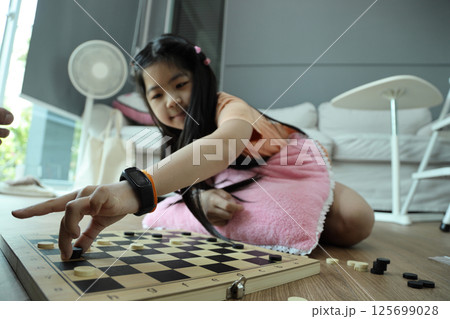 Playing Draughts Game Playing Draughts Game 125699028