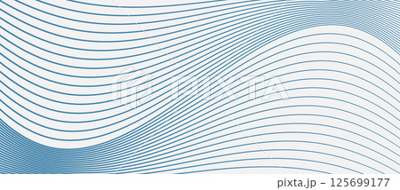 Abstract background with waves lines. Illusion of dynamic transition. Blue lines on a white background. 125699177