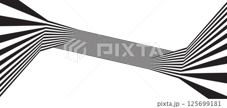 Abstract background with zigzag lines. Stripes optical art illusion. Balck and white illustration. Abstract background with zigzag lines. Stripes optical art illusion. Balck and white illustration. 125699181