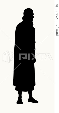 Vector drawing. Old man in ancient clothing 125699210