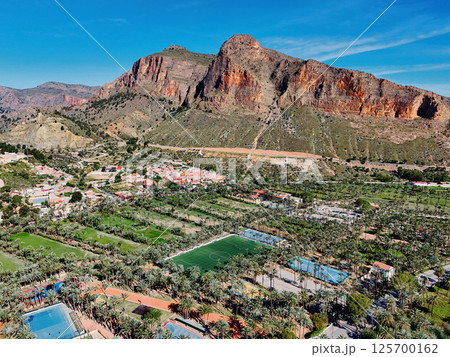 Aerial view of Orihuela townscape during sunny day. Spain 125700162