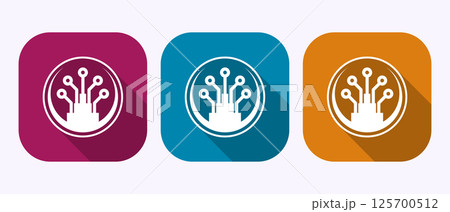 Fiber optic cable icon design illustration. Electric wire sign symbol in shadow button design Fiber optic cable icon design illustration. Electric wire sign symbol in shadow button design 125700512