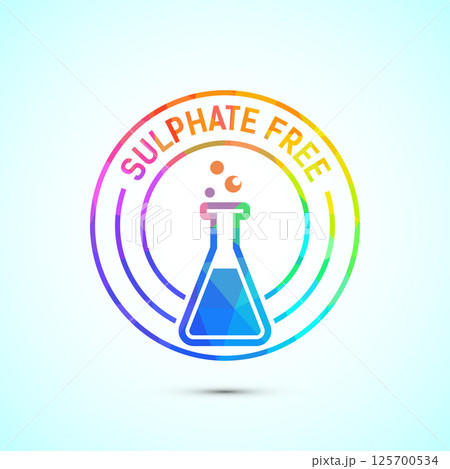 Sulfate free icon design illustration. No sulphate badge label in low poly style 125700534