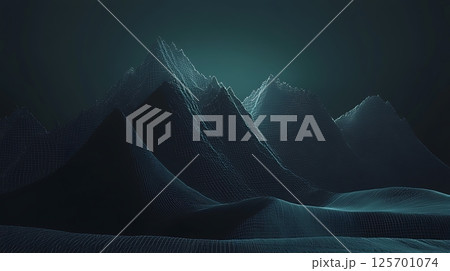 A mountain range is shown in a dark blue color 125701074