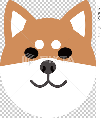 A round illustration of a sulky Shiba Inu A round illustration of a sulky Shiba Inu 125701311