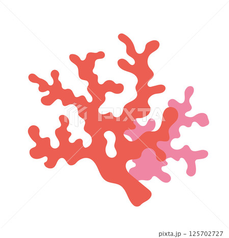 Red pink coral. Simple marine element for underwater themes, ocean decor and aquatic designs. Vector illustration isolated on white background, hand drawn, flat design Red pink coral. Simple marine element for underwater themes, ocean decor and aquatic designs. Vector illustration isolated on white background, hand drawn, flat design 125702727